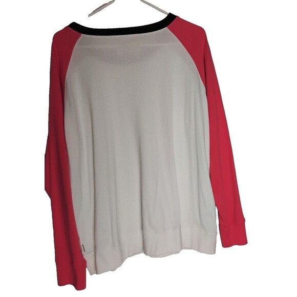 Eddie Bauer Lightweight Crew Neck Sweatshirt White With Peach Sleeves Womens 2XL - Picture 2 of 4